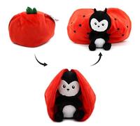 FLIPETZ Comet The Ladybug Plushie - Reversible Tomato to Ladybug 2-in-1 Soft Toy - 7 Inch Kids Transforming Plush Toy Cute, Collectible, Durable, Stuffed Animal Gift for All Ages