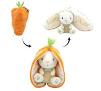 FLIPETZ Gadget The Rabbit Plushie - Reversible Carrot to Rabbit 2-in-1 Soft Toy - 11 Inch Kids Transforming Plush | Toy Cute, Collectible, Durable, Stuffed Animal Gift for All Ages