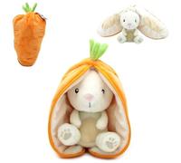 FLIPETZ Gadget The Rabbit Plushie - Reversible Carrot to Rabbit 2-in-1 Soft Toy - 11 Inch Kids Transforming Plush | Toy Cute, Collectible, Durable, Stuffed Animal Gift for All Ages