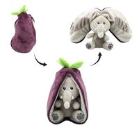 FLIPETZ Velvet The Elephant Plushie - Reversible Aubergine to Elephant 2-in-1 Soft Toy 9 Inch Kids Transforming Plush Toy Cute, Collectible, Durable, Stuffed Animal Gift for All Ages