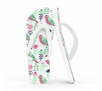 Flipflops Blush Pink Birds Blooms Men Slides Sandals Flip Flops for Men Garden Poolside Slippers Bathroom Slippers Soft Sole Slides Valentines Day Gifts Gifts for Mum, Size XS