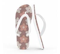 Flipflops Brown Pink Flowers Men's Slide Sandals Mens Sandals Bathroom Slippers Bathroom Slippers Women Ladies Summer Lightweight Flip Flop Friendship Gifts for Women Birthday Gifts, Size XXL