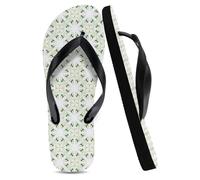 Flipflops Unisex Flip Flop Men Black, Green White Yellow Star Summer Flip Flops Flat Sole Sandals Dad Gifts Mens Gifts, Size S