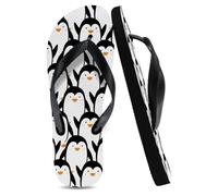 Flipflops Unisex Men's Slide Sandals Black, Black White Penguin Bath Slippers Ladies Summer Lightweight Flip Flop Birthday Gifts for Mum Girls Gifts, Size 10 (285MM)