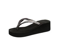 Flipflops Women Wedge Flip Flops UK Size 4 Thong Sandals Beach Slippers EVA Summer Wide Fit Beach Sandals Non Slip Flipflop Sliders Black Footwear Gifts