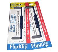 FlipKlip Portable Book Page Holder for Hands Free Reading in Bed, on The Go, on The Treadmill & Exercise Bike - Works on Hardcovers, Paperbacks, Magazines, and Comic, Art, Piano and Recipe Books