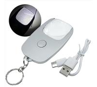 Flipo Rechargeable Magnifying Glass with Light, 5X Lighted Pocket Magnifier, Handheld Illuminated Magnifier for Reading Coins (Silver)