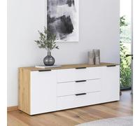 Flipp Low Sideboard - 160cm - 2 Door - Adjustable Height - Artisan Oak & Alpine White