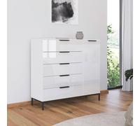 Flipp Small Sideboard - 120cm - 1 Door - Metal Base - Alpine White & White Glass