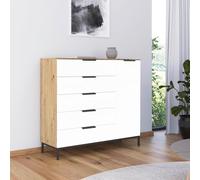 Flipp Small Sideboard - 120cm - 1 Door - Metal Base - Artisan Oak & Alpine White