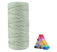 flipped 100% Natural Macrame Cotton Cord,3mm x109 Yard Twine String Cord Colored Cotton Rope Craft Cord for DIY Crafts Knitting Plant Hangers Christmas Wedding Décor (Light Green&Sage, 3mm*109yards)