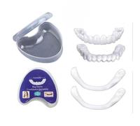 Flipped Warmth 2 Pairs Fake Teeth, Veneers Snap in Teeth - Instant Perfect Smile Clip on Veneers Top And Bottom, Snap on Veneers Teeth Perfect Braces To Make White Tooth Beautiful Neat
