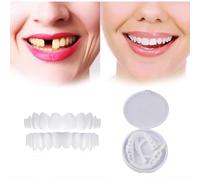 Flipped Warmth 2 Pairs Instant Veneers Dentures Fake Teeth Braces Whitening Cosmetic Tooth Covering Fake Teeth Top And Bottom Clip in Veneers Teeth Temporary False Teeth