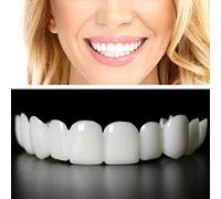 Flipped Warmth 2 Pairs Snap on Veneers Teeth Snap on Dentures False Teeth Veneers Top And Bottom, Cosmetic Teeth Dentures Teeth Veneers for Women And Men Cover Bad Teeth