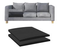 Flipped Warmth Couch Cushion Support for Sagging Seat, Black 2 PCS 60x60CM High-Density Foam Sofa Support Boards, Curved Furniture Seat Under Cushion Sag Repair