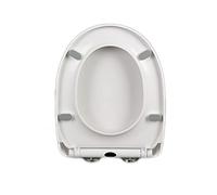 Flipped Warmth D Shape Toilet Seat White, Soft Close Toilet Seat Adjustable Hinge Quick Release Toilet Seat Top Fixed Bathroom Toilet Lid,02E