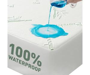 Flippeddream Cooling Queen Mattress Protector-100% Waterproof & Noiseless Rayon Fiber Mattress Cover (60" x 80") Size Bed Soft, Breathable, Guards Against Spills Matterss Pad - Pockets Up to 21″