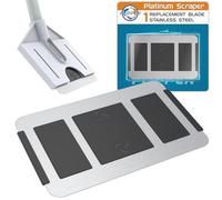 Flipper Aquarium Algae Scraper Blades | Platinum Stainless Steel Blades for Scraper | Algae Remover for Fish Tank - Replacement Stainless Steel Blade for Glass Tanks - Aquarium Cleaner Blade Card