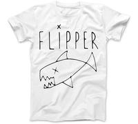 Flipper As Worn by Kurt Cobain Men T-Shirt 100% Cotton Daniel Johnston Grunge Size L White