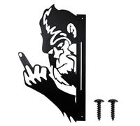 Flipping Off Bigfoot Animal Sign, Metal Bigfeet Wall Art with Screws, Peeping Animal Ornament for Home Garden Fence Yard Farmhouse Tree