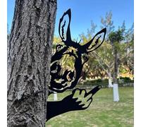 Flipping Off Bigfoot Metal Sign, Peeping Middle Finger Animal Metal Sign, Squirrel Flipping Off Bigfoot Yard Art Decor, Wall Art Ornament Corner Tree Fence Farmhouse Outdoor Decoration (Shepherd)