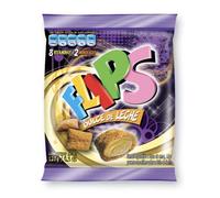 FLIPS DULCE DE LECHE Venezuela. Bag 120 gr / 4.2 oz. Grain based on rice, wheat and oats in the form of small pillows, with a delicious filling with dulce de leche flavor.
