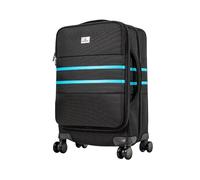 FlipSide Carry On Luggage 22"x14"x9" with Movable Partition for Clean & Dirty Clothes - Utility Pocket, AirTag Compartment with 360 Degree Spinner Wheels - Ideal for Frequent Travelers, Blue, 22"x14
