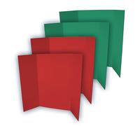 Flipside Products 36" x 48" 1 Ply Corrugated Red and Green Project Boards for Christmas Crafting Projects, Holiday Events, Trifold Presentations for School Projects and Arts and Crafts, Pack of 4
