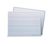 Flipside Products - Dry Erase Learning Mat, Two-Sided Red & Blue Ruled/Plain, 9" x 12", 12 Pack, Non-Magnetic