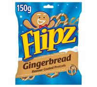 Flipz Gingerbread Flavour Salty Sweet Pretzel Snack, 150 g (Pack of 8)