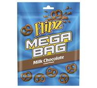 Flipz Milk Chocolate Coated Pretzel Snacks Mega Bag, 150 g (Pack of 1)