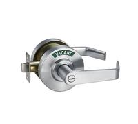 FLIRABBIT Commercial Bathroom Door Lock - Heavy Duty Privacy Door Handle with Occupied Sign, Left Right Reversible ANSI Grade-2 for Restroom Restaurants Hospitals Offices (Satin Chrome)