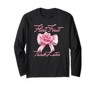 Flirt First Think Later Coquette Core Aesthetics Long Sleeve T-Shirt