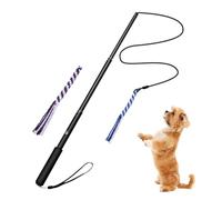 Flirt Pole for Dogs - Puppy Pet Chasing Teasing Stick - Teaser Wand Pet Flirt Stick Pole with 2 Detachable Rope Tugs for Outdoor Exercise