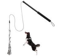 Flirt Pole for Small Medium Dogs, Interactive Chase and Tug of War Outdoor Toys, Heavy Duty Teaser Wand with Rope, Durable Flirt Stick for Agility Exercise & Training