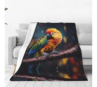 Flirtatious Parrot Ultra-Soft Flannel Blanket - Home Sofa Blanket, nap Blanket, Camping Picnic mat - 60"x50"