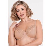 Flirtelle Swirl Balcony Bra Embroidered Underwired Lingerie In Beige Beige 40D