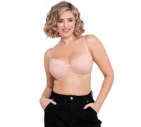 Flirtelle Underwired Balcony Bra Emma Padded Womens Ladies Underwear Lingerie Latte Cup Size 40E