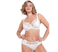 Flirtelle Underwired Balcony Bra Swirl Embroidered Womens Ladies Underwear Lingerie White Cup Size 36FF