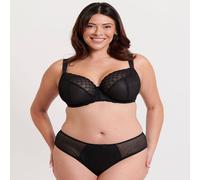 Flirtelle Viola Geo Stretch Lace Balcony Bra In Black Black