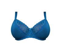 Flirtelle Viola Geo Stretch Lace Balcony Bra In Blue Blue