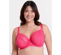Flirtelle Viola Geo Stretch Lace Balcony Bra In Pink Pink