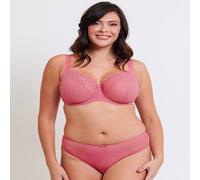 Flirtelle Viola Geo Stretch Lace Balcony Bra In Rose Rose