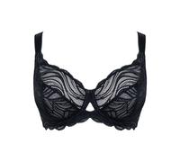 Flirtelle Women's Elise Balcony Bra Lace Underwired Lingerie in Black | Size: 38H Flirtelle Black 38H