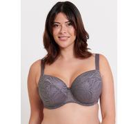 Flirtelle Women's Isla Balcony Bra Padded Underwired Lingerie in Grey | Size: 40FF Flirtelle Grey 40FF