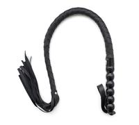 Flirting Whip Spanking Flogger Paddle Plastic Handle Silicone Adult Game Slave BDSM Bondage Sex Toys for Couples Dark Black One Size