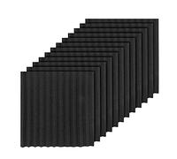 Flisdtry 12 Pcs Black Acoustic Panels Soundproofing Foam Acoustic Tiles Studio Foam Sound 2.5 x 30 x 30cm