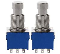 Flisdtry 2Pcs Guitar Effect Switches 9-Pin Guitar Effects Pedal Box Foot Metal Switch True Bypass Blue