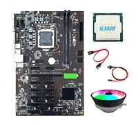 Flisdtry B250 BTC Mining Motherboard with G3920 or G3930 CPU CPU+RGB Fan+SATA Cable+Switch Cable 12XGraphics Card Slot LGA 1151 DDR4 for BTC