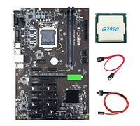 Flisdtry B250 BTC Motherboard with G3920 or G3930 CPU CPU+SATA Cable+Switch Cable 12XGraphics Card Slot LGA 1151 DDR4 USB3.0 for BTC